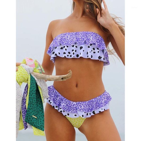 ruffled swimwear female swimsuits for women bandeau bikini floral printed bathing suit biquini women's, White;black
ruffled swimwear female swimsuits for women bandeau bikini floral printed bathing suit biquini women's, White;black