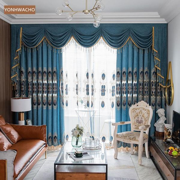 custom curtain luxury american living room chenille embroidered blue cloth blackout valance tulle panel c603 & drapes
custom curtain luxury american living room chenille embroidered blue cloth blackout valance tulle panel c603 & drapes