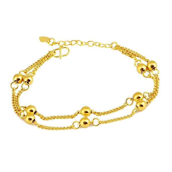 link, chain fashion luxury double bead bracelet brass gold plated multilayer anklet ladies jewelry gift, Black
link, chain fashion luxury double bead bracelet brass gold plated multilayer anklet ladies jewelry gift, Black