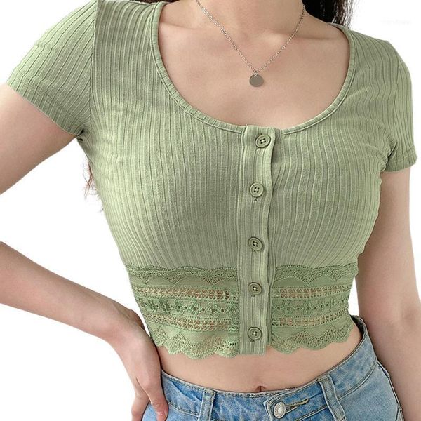 women summer short sleeve hollow outfit, solid color lace crop button-down low chest slim wild fashion shirt1, White;red
women summer short sleeve hollow outfit, solid color lace crop button-down low chest slim wild fashion shirt1, White;red