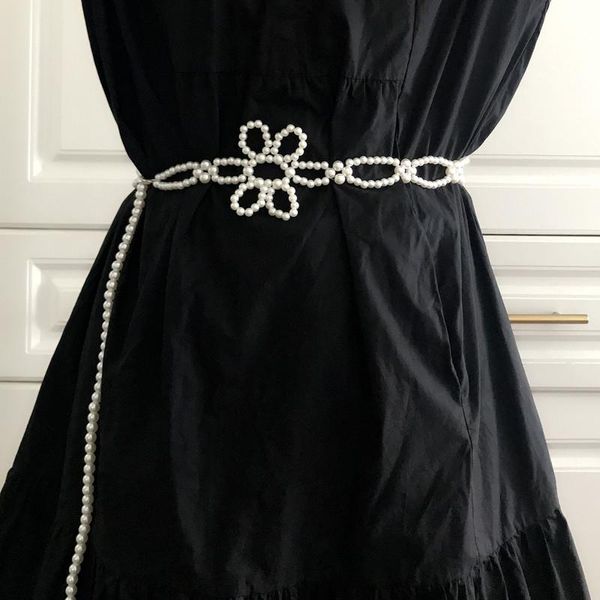 belts sweet waist hip high pearl belt chain for women summer luxury designer female strap, Black;brown
belts sweet waist hip high pearl belt chain for women summer luxury designer female strap, Black;brown