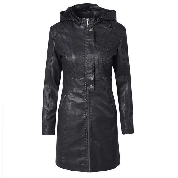 fashion leather coat's spring autumn clothing long section slim pu jacket brown black coffee women 210927
fashion leather coat's spring autumn clothing long section slim pu jacket brown black coffee women 210927