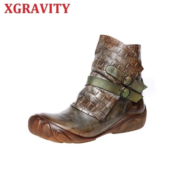 xgravity fashin fretwork buckle women boots zipper casual woman boots leisure round toe genuine leather shoes ladies 210429, Black
xgravity fashin fretwork buckle women boots zipper casual woman boots leisure round toe genuine leather shoes ladies 210429, Black