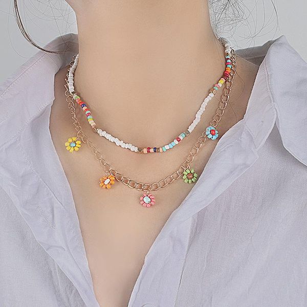 pendant necklaces simple gold cuban chain necklace cute flowers colorful beaded charm statement short choker for women fashion jewelry, Silver
pendant necklaces simple gold cuban chain necklace cute flowers colorful beaded charm statement short choker for women fashion jewelry, Silver