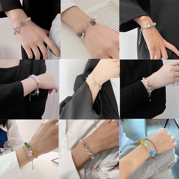 charm bracelets vivilady office punk titanium steel zircon pearl cross lucky cat heart for women and couples jewelry drop, Golden;silver
charm bracelets vivilady office punk titanium steel zircon pearl cross lucky cat heart for women and couples jewelry drop, Golden;silver