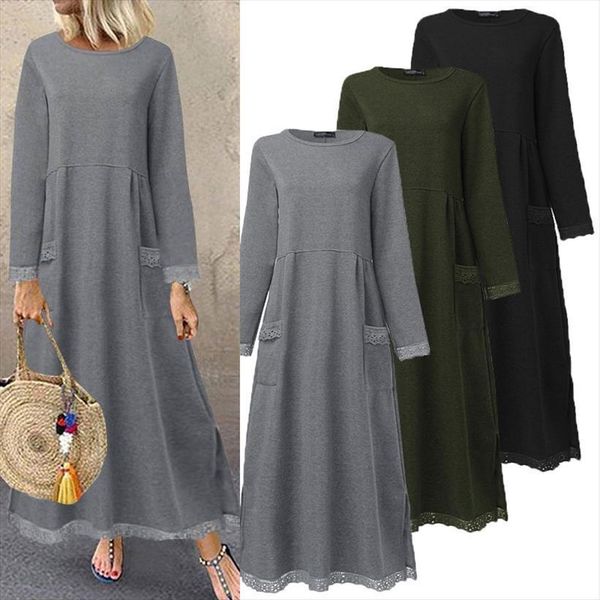fashion autumn sundress zanzea womens dresses lace patchwork sweatshirts hoodies plus size maxi vestidos pullover 5xl, Black;gray
fashion autumn sundress zanzea womens dresses lace patchwork sweatshirts hoodies plus size maxi vestidos pullover 5xl, Black;gray