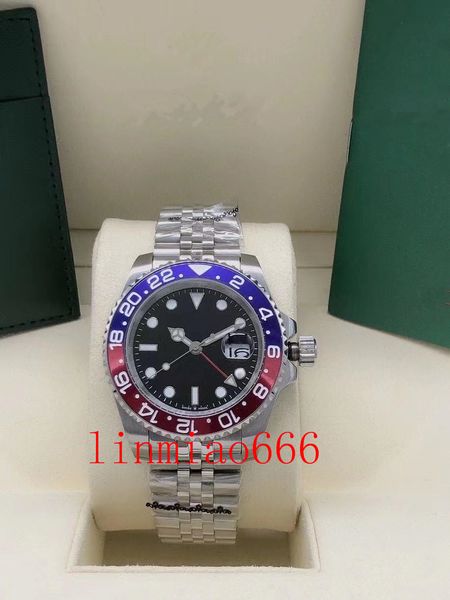 mens 40mm watch automatic mechanical watches gmt stainless steel blue red ceramic sapphire glass wristwatch, Slivery;brown
mens 40mm watch automatic mechanical watches gmt stainless steel blue red ceramic sapphire glass wristwatch, Slivery;brown