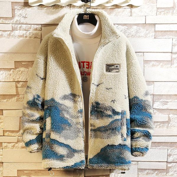 men's wool & blends winter fleece men jackets coats fashion fluffy long sleeve zipper outerwear streetwear plush overcoats 2021, Black
men's wool & blends winter fleece men jackets coats fashion fluffy long sleeve zipper outerwear streetwear plush overcoats 2021, Black