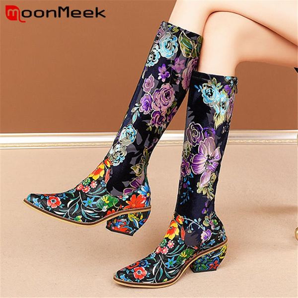 boots moonmeek 2022 ethnic style knee high women casual party shoes thick heels zip fashion pointed toe autumn print long, Black
boots moonmeek 2022 ethnic style knee high women casual party shoes thick heels zip fashion pointed toe autumn print long, Black