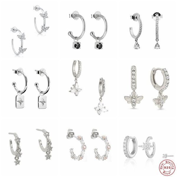 hoop & huggie gs 925 sterling silver zircon c shape opening earrings for women crystal butterfly star charm jewelry, Golden;silver
hoop & huggie gs 925 sterling silver zircon c shape opening earrings for women crystal butterfly star charm jewelry, Golden;silver