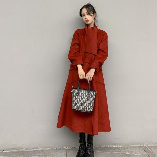 women's wool & blends double sided cashmere coat clothing autumn winter 2021 korean long thin temperament woolen, Black
women's wool & blends double sided cashmere coat clothing autumn winter 2021 korean long thin temperament woolen, Black