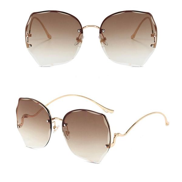 vintage fashion oversized rimless sunglasses women design round sun glasses for female, White;black
vintage fashion oversized rimless sunglasses women design round sun glasses for female, White;black
