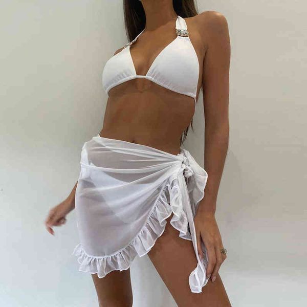 Cover Up Beach Chiffon Skirt Women Solid Beachwear Ruffled String Bathing Suit Bikini Sexy Wrap Swimsuit Cover-ups, White;black
Cover Up Beach Chiffon Skirt Women Solid Beachwear Ruffled String Bathing Suit Bikini Sexy Wrap Swimsuit Cover-ups, White;black