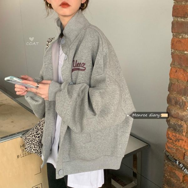 women's jackets sport loose jacket women long sleeve retro single breasted sweater hong kong style plaszcz damski coats ef50wj, Black;brown
women's jackets sport loose jacket women long sleeve retro single breasted sweater hong kong style plaszcz damski coats ef50wj, Black;brown