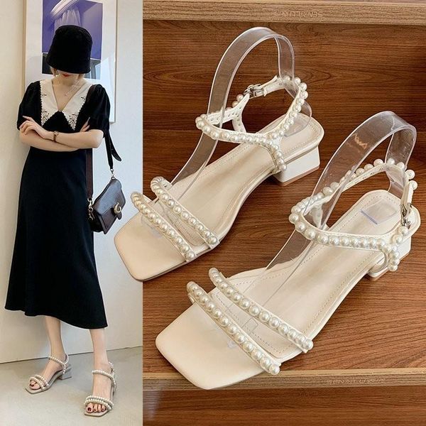 summer shoes for women fashion pearl decoration side buckle sandals female party wedding thick heels pumps woman dress, Black
summer shoes for women fashion pearl decoration side buckle sandals female party wedding thick heels pumps woman dress, Black