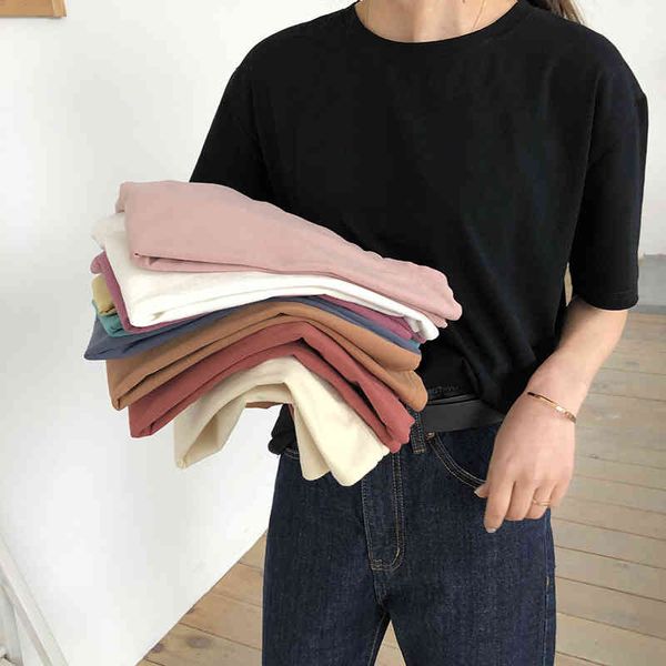 women's t-shirt new woman cotton t-shirts o neck short sleeve fashion casual summer solid color womens basic tees 10 colors b6ux, White
women's t-shirt new woman cotton t-shirts o neck short sleeve fashion casual summer solid color womens basic tees 10 colors b6ux, White