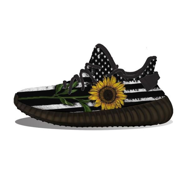 diy custom distressed flag sunflower running shoes mesh printed mens womens trainers outdoor sports sneakers