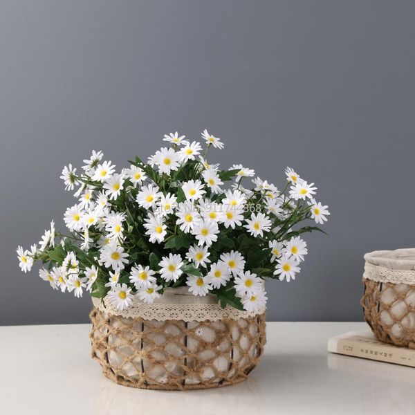 decorative flowers & wreaths 34cm simulation chrysanthemum bouquet small white wild fake flower daisy