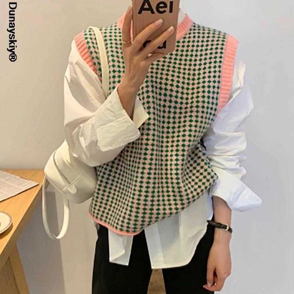 women's sweater vest women o-neck argyle vintage streetwear soft warm casual female knitting elegant basic drop 211008, Black;white
women's sweater vest women o-neck argyle vintage streetwear soft warm casual female knitting elegant basic drop 211008, Black;white