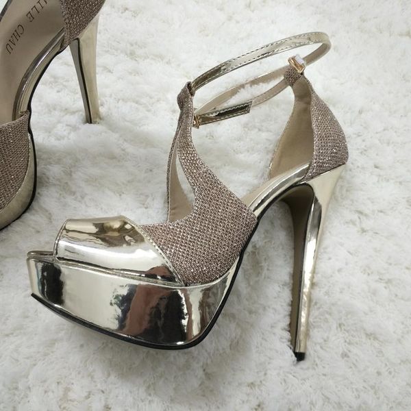 dress shoes gold patent high heel party women sandals summer peep toe buckle ankle strap stiletto platform 14cm heels shoe, Black
dress shoes gold patent high heel party women sandals summer peep toe buckle ankle strap stiletto platform 14cm heels shoe, Black