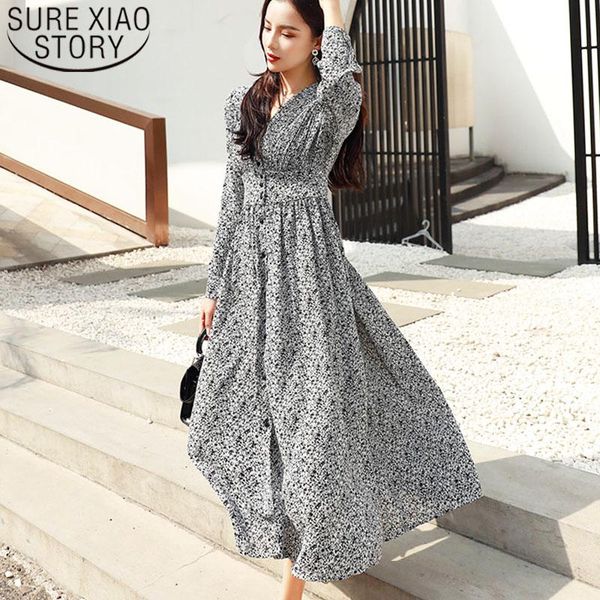 casual dresses women dress 2021 long sleeve button elegant a-line floral print chiffon empire v-neck fashion korean vintage 8560 50, Black;gray
casual dresses women dress 2021 long sleeve button elegant a-line floral print chiffon empire v-neck fashion korean vintage 8560 50, Black;gray