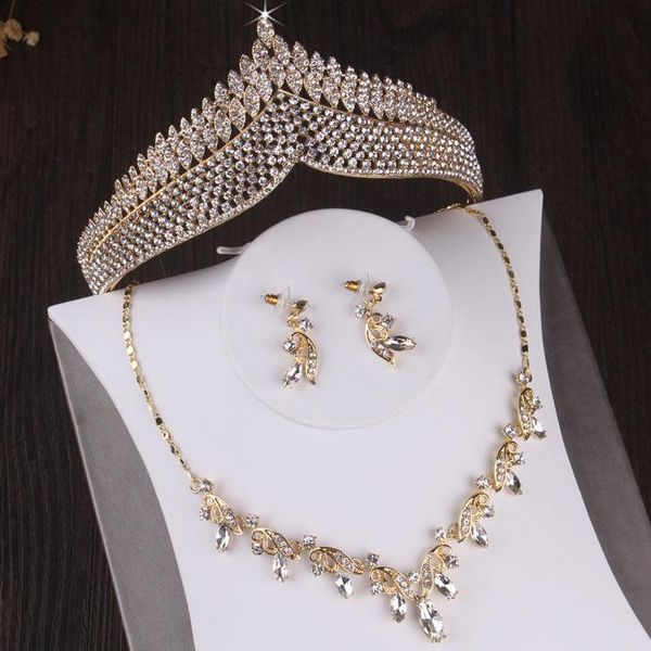 earrings & necklace baroque vintage gold crystal leaf bridal jewelry sets choker set rhinestone crown african beads, Silver
earrings & necklace baroque vintage gold crystal leaf bridal jewelry sets choker set rhinestone crown african beads, Silver
