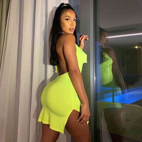 sleeveless halter bandage slit women dress mini summer fashion beach neon backless bodycon dresses y2k streetwear, Black;gray
sleeveless halter bandage slit women dress mini summer fashion beach neon backless bodycon dresses y2k streetwear, Black;gray