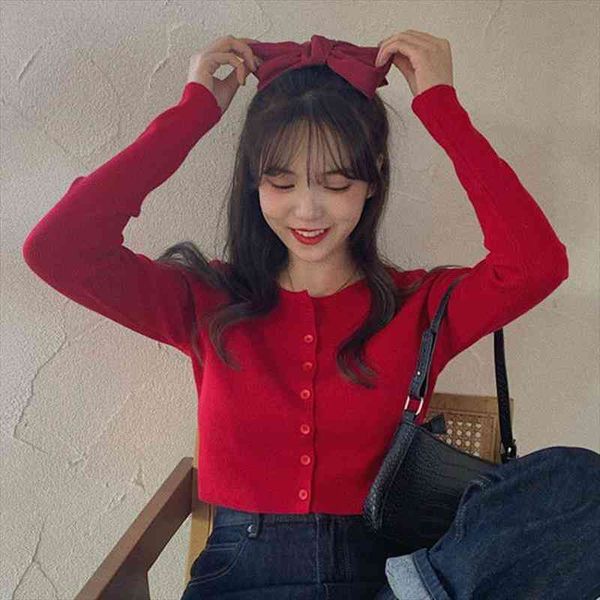 knitted female cardigan sweater single-breasted autumn o-neck cropped cardigan fashion long sleeve casual short womens coat, White;black
knitted female cardigan sweater single-breasted autumn o-neck cropped cardigan fashion long sleeve casual short womens coat, White;black