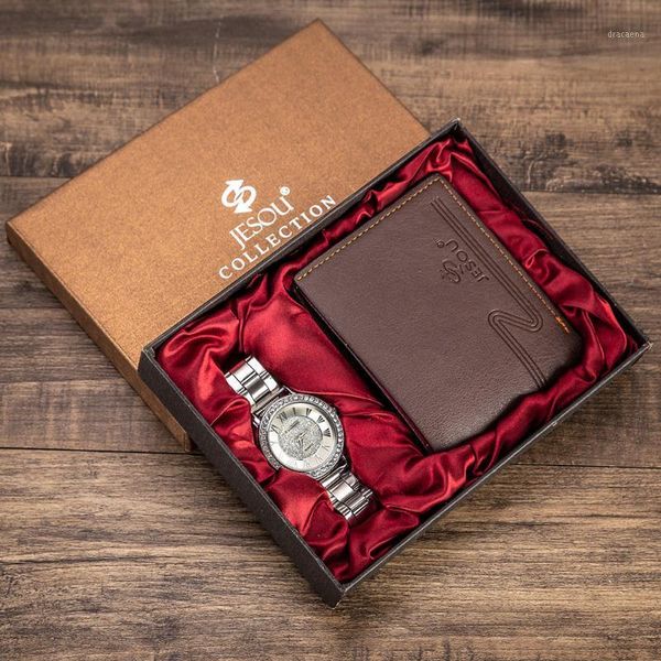 men's gift set beautifully packaged watch + wallet selling creative combination wristwatches, Slivery;brown
men's gift set beautifully packaged watch + wallet selling creative combination wristwatches, Slivery;brown