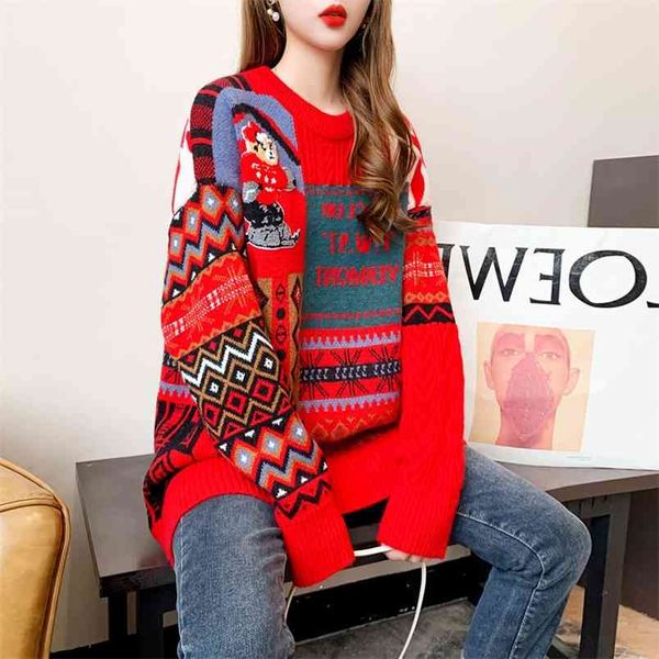 pullover fashion knitted long multi-color striped -sleeved autumn winter sweater warm 210427, White;black
pullover fashion knitted long multi-color striped -sleeved autumn winter sweater warm 210427, White;black