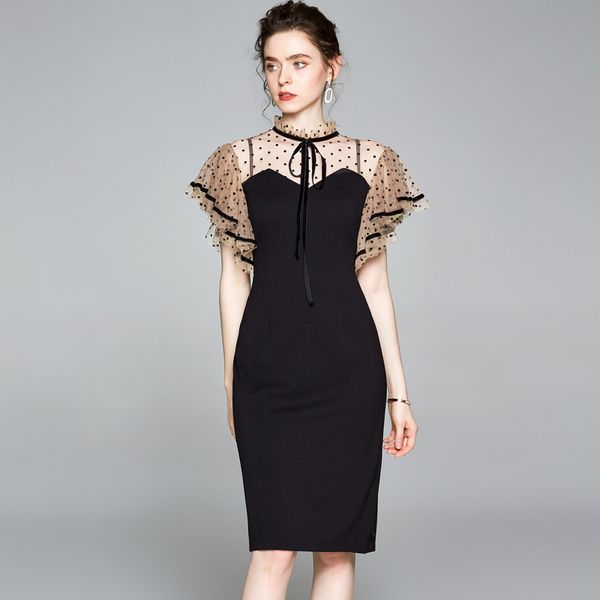 summer elegant female runway knitted women's fashion short polka dot emenda thin bodycon party dress mujer xav5, Black;gray
summer elegant female runway knitted women's fashion short polka dot emenda thin bodycon party dress mujer xav5, Black;gray
