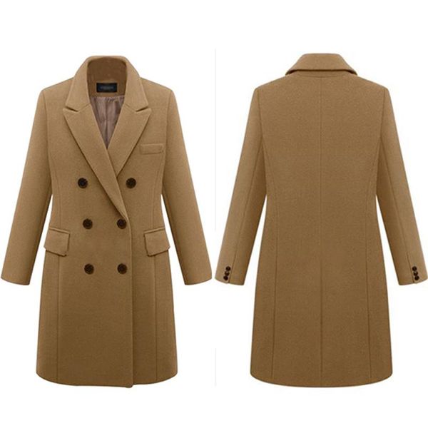 women's wool & blends 2021 autumn winter coat women casual solid female jacket blazers elegant double breasted long ladies plus size 5x, Black
women's wool & blends 2021 autumn winter coat women casual solid female jacket blazers elegant double breasted long ladies plus size 5x, Black