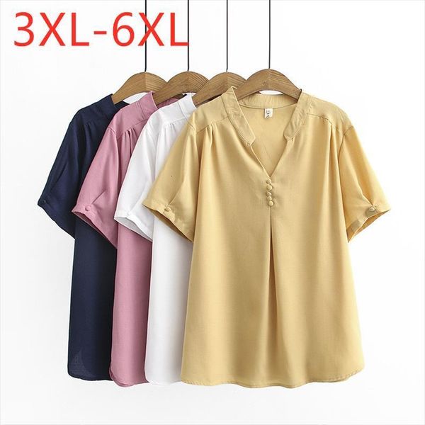 summer plus size large women shirt short sleeve casual loose cotton button v yellow 3xl 4xl 5xl 6xl, White
summer plus size large women shirt short sleeve casual loose cotton button v yellow 3xl 4xl 5xl 6xl, White
