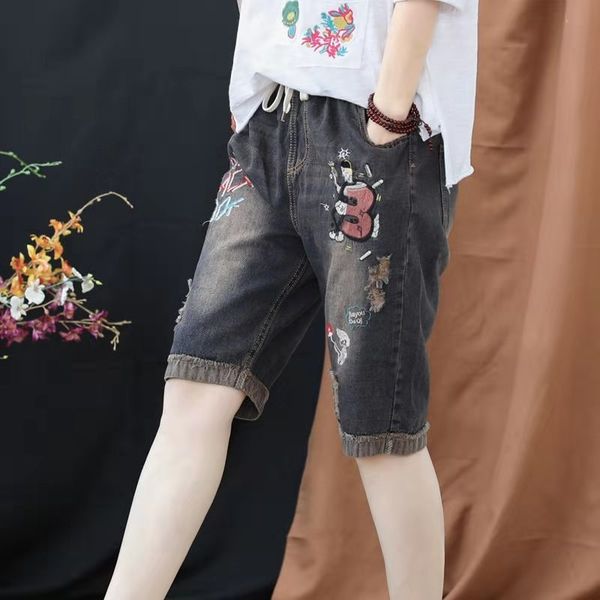 women's jeans arrival summer arts style women loose casual all-matched embroidery cotton denim harem pants knee length w96 hhog, Blue
women's jeans arrival summer arts style women loose casual all-matched embroidery cotton denim harem pants knee length w96 hhog, Blue