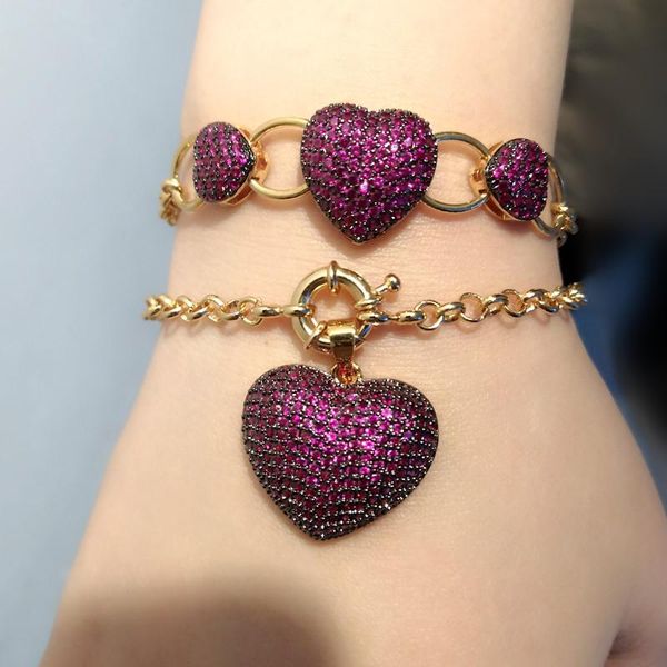 charm bracelets luxury big heart pendants colorful cubic zirconia link chain bangles gold color plated bohemian women jewellery, Golden;silver
charm bracelets luxury big heart pendants colorful cubic zirconia link chain bangles gold color plated bohemian women jewellery, Golden;silver