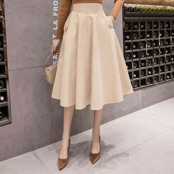 2021 spring skirts womens high waist a line big swing midi skirt korean pockets office lady elegant women skirt jupe femme falda, Black
2021 spring skirts womens high waist a line big swing midi skirt korean pockets office lady elegant women skirt jupe femme falda, Black