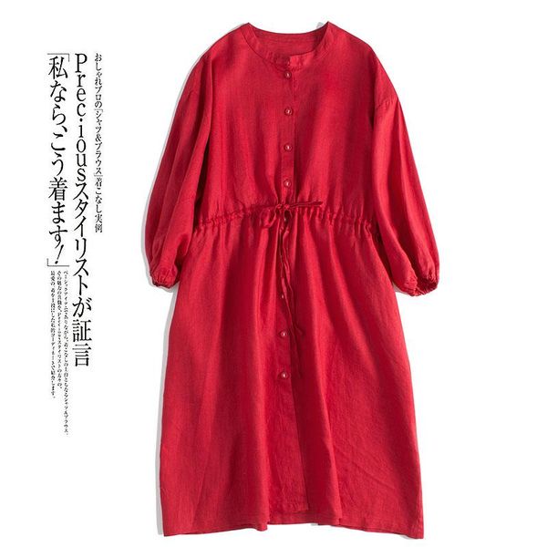 casual dresses spring autumn women ultra loose mori girl japan style elastic waist comfortable french 14*14 water washed linen pullover, Black;gray
casual dresses spring autumn women ultra loose mori girl japan style elastic waist comfortable french 14*14 water washed linen pullover, Black;gray