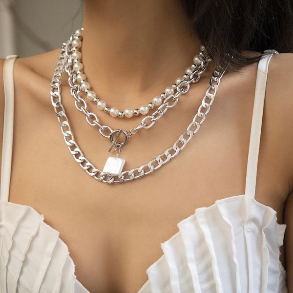chains european and american style fashion pearl ot buckle alloy necklace retro aluminum chain multi-layer suit beaded women, Silver
chains european and american style fashion pearl ot buckle alloy necklace retro aluminum chain multi-layer suit beaded women, Silver