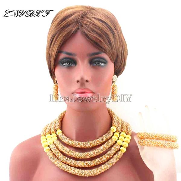 earrings & necklace 2021 chunky big costume dubai jewelry set nigerian wedding african beads l1088, Silver