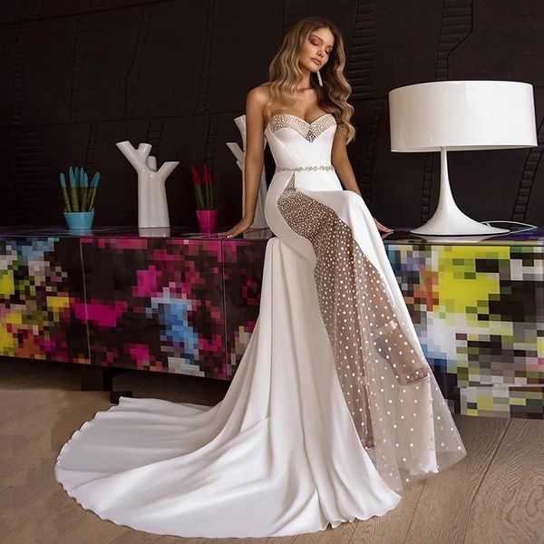 other wedding dresses unique sleeveless 2021 bridal sweetheart open back gowns for bride illusion skirt beaded, White
other wedding dresses unique sleeveless 2021 bridal sweetheart open back gowns for bride illusion skirt beaded, White