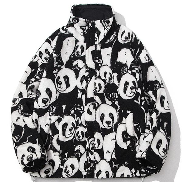 men's jackets lacible winter coat men women panda sherpa reversible jacket streetwear zipper parka cotton loose thick outwear, Black;brown
men's jackets lacible winter coat men women panda sherpa reversible jacket streetwear zipper parka cotton loose thick outwear, Black;brown
