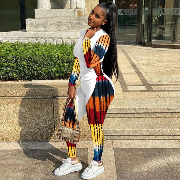women's two piece pants casual style gradient tie dye print sweatsuit women long sleeve o-neck t-shirt and bodycon workout pant female, White
women's two piece pants casual style gradient tie dye print sweatsuit women long sleeve o-neck t-shirt and bodycon workout pant female, White