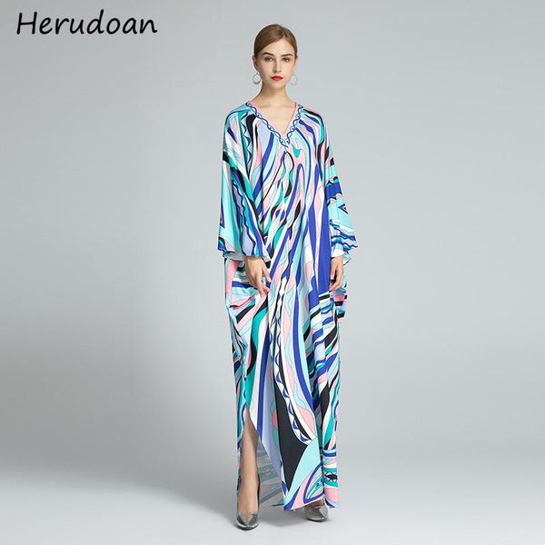 herudoan bohemian vacation printed long dress women fashion designer autumn v-neck ruffles loose retro maxi casual dresses, Black;gray
herudoan bohemian vacation printed long dress women fashion designer autumn v-neck ruffles loose retro maxi casual dresses, Black;gray