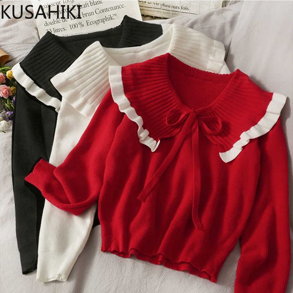 bow tie hit color turn-down collar knitted sweater causal long sleeve women knitwear pullover 6e463 210603, White;black
bow tie hit color turn-down collar knitted sweater causal long sleeve women knitwear pullover 6e463 210603, White;black