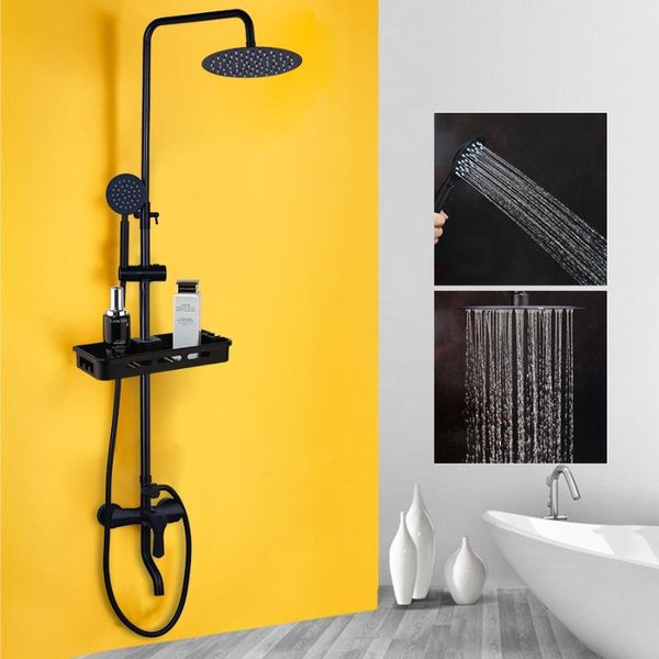 bathroom rain shower set black wall mount shower set with shelf faucet rainfall head with hand orb mixer tap
bathroom rain shower set black wall mount shower set with shelf faucet rainfall head with hand orb mixer tap