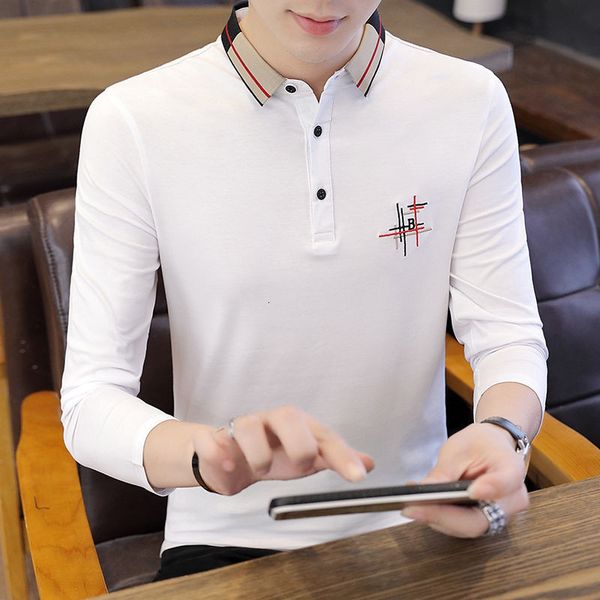 men's polos shirts men's long sleeve solid color 3d embroidery shirt casual arrival polos t-shirt white blue znrb, White;black
men's polos shirts men's long sleeve solid color 3d embroidery shirt casual arrival polos t-shirt white blue znrb, White;black