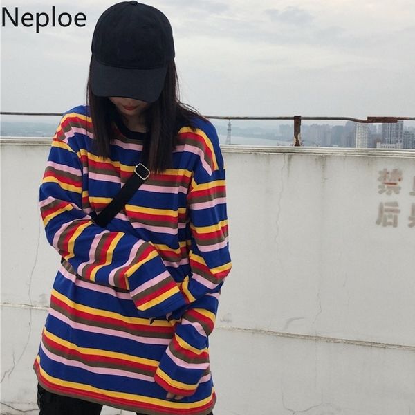 neploe shirts for women rainbow striped long sleeve tshirt harajuku loose all-match tees high street fashion female 4h447 210422, White
neploe shirts for women rainbow striped long sleeve tshirt harajuku loose all-match tees high street fashion female 4h447 210422, White
