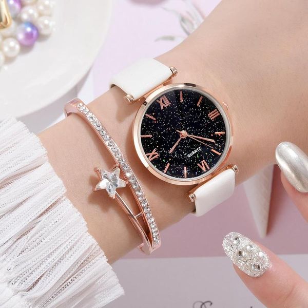 wristwatches luxury colors starry sky ladies bracelet watches 2021 fashion gold women wrist watch elegant female quartz leather clock gift, Slivery;brown
wristwatches luxury colors starry sky ladies bracelet watches 2021 fashion gold women wrist watch elegant female quartz leather clock gift, Slivery;brown