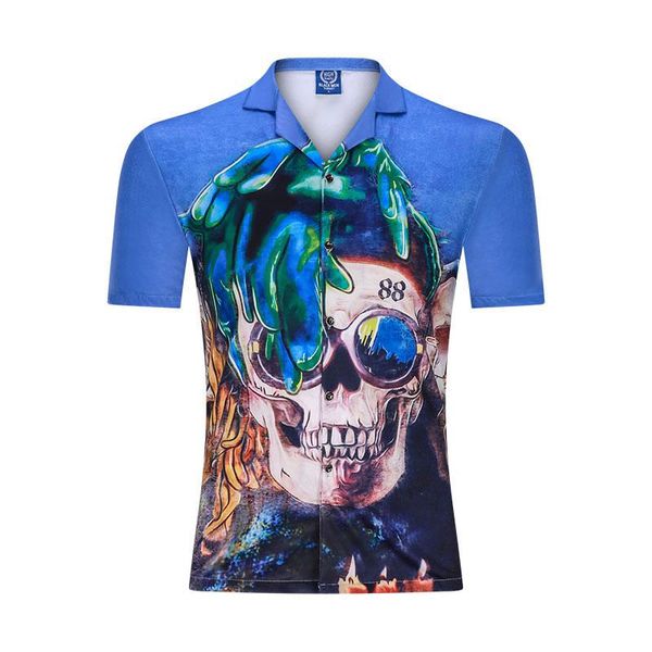 casual men shirts print fashion skulls shirt oversize brand hip hop short sleeve loose camisas para hombre men's, White;black
casual men shirts print fashion skulls shirt oversize brand hip hop short sleeve loose camisas para hombre men's, White;black
