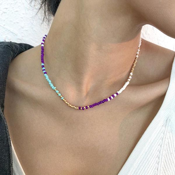 chains fashion color bead necklace ins simple style temperament alloy short clavicle chain for women cute jewelry set, Silver
chains fashion color bead necklace ins simple style temperament alloy short clavicle chain for women cute jewelry set, Silver
